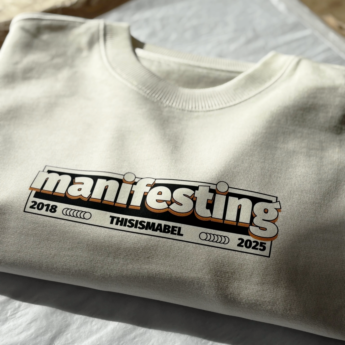 Manifesting Cream Retro Oversized Heavyweight T-Shirt - This is Mabel