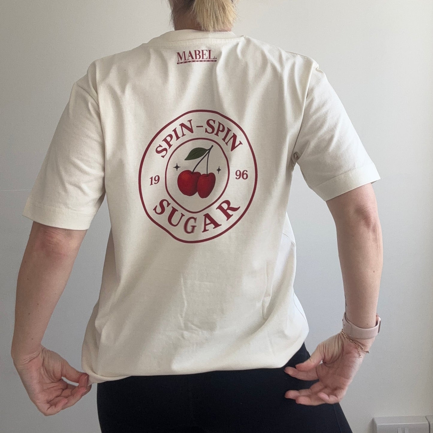 Spin Spin Sugar Oversized T-Shirt – Retro 90s Cherries Graphic Tee | Mabel - This is Mabel