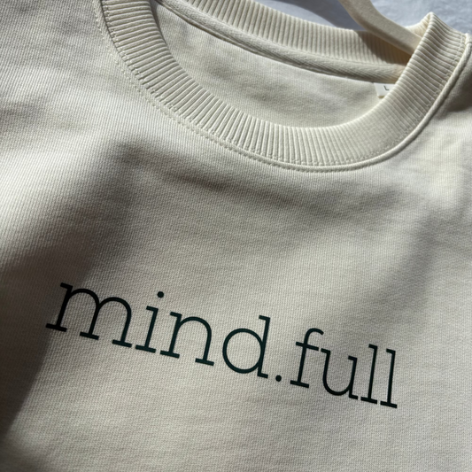 Cream with Dark Green MIND.FULL Oversized Sweatshirt DISCONTINUED - This is Mabel