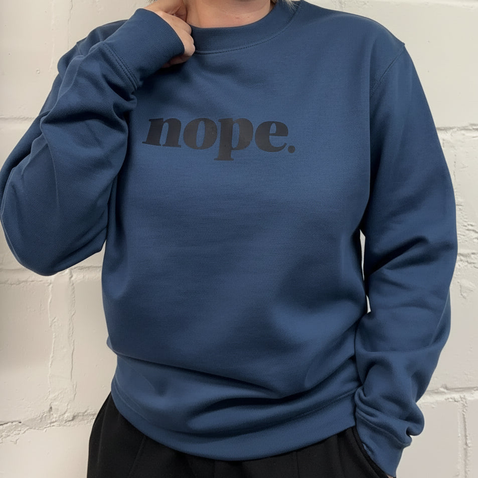 this is mabel nope teal unisex sweatshirt