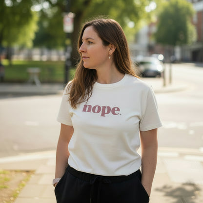 NOPE Slim Fit Organic Cotton Statement T-Shirt