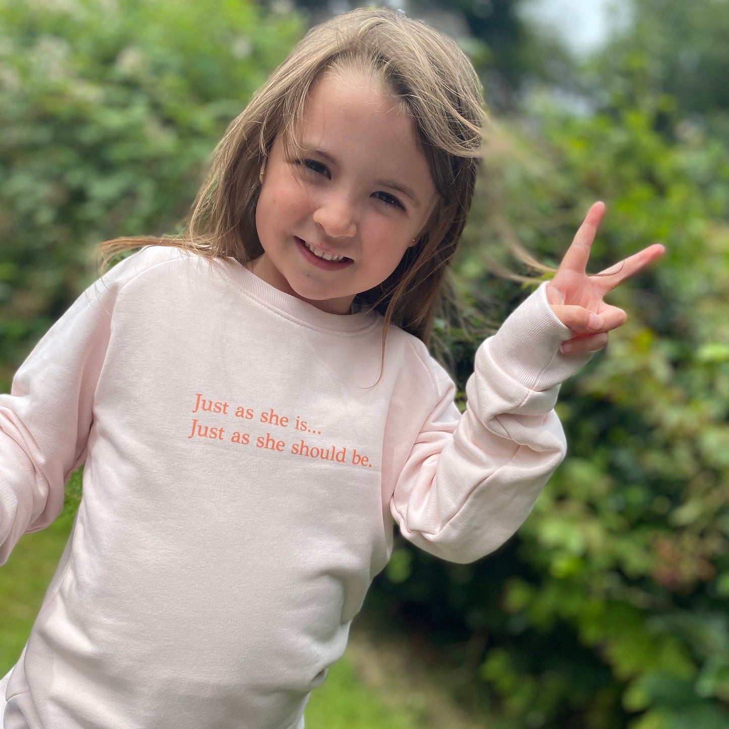 Girls Sweater: Just as she is... Just as she should be.
