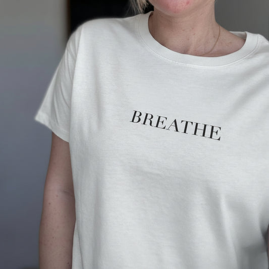 BREATHE Cream lightweight Statement T-Shirt