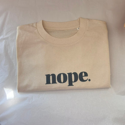 LIMITED EDITION NOPE Organic Cotton Boxy T-Shirt Natural Cotton