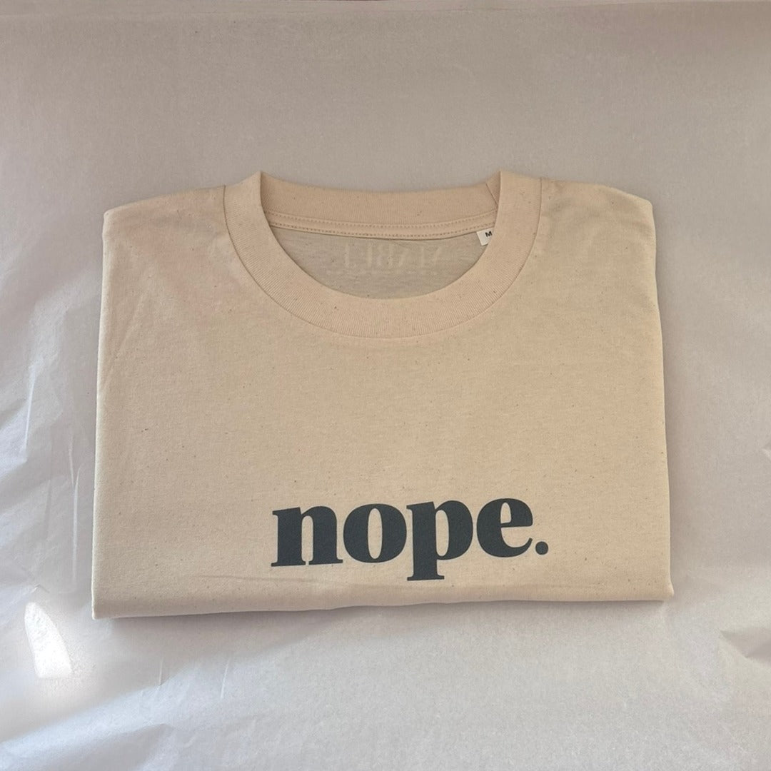 LIMITED EDITION NOPE Organic Cotton Boxy T-Shirt Natural Cotton