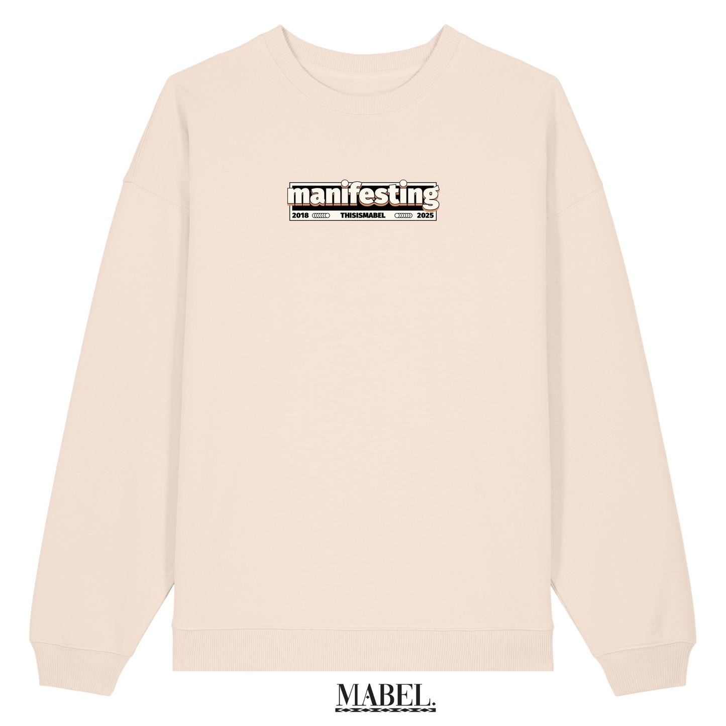 Manifesting Retro Oversized Cream Sweatshirt