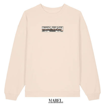 Manifesting Retro Oversized Cream Sweatshirt
