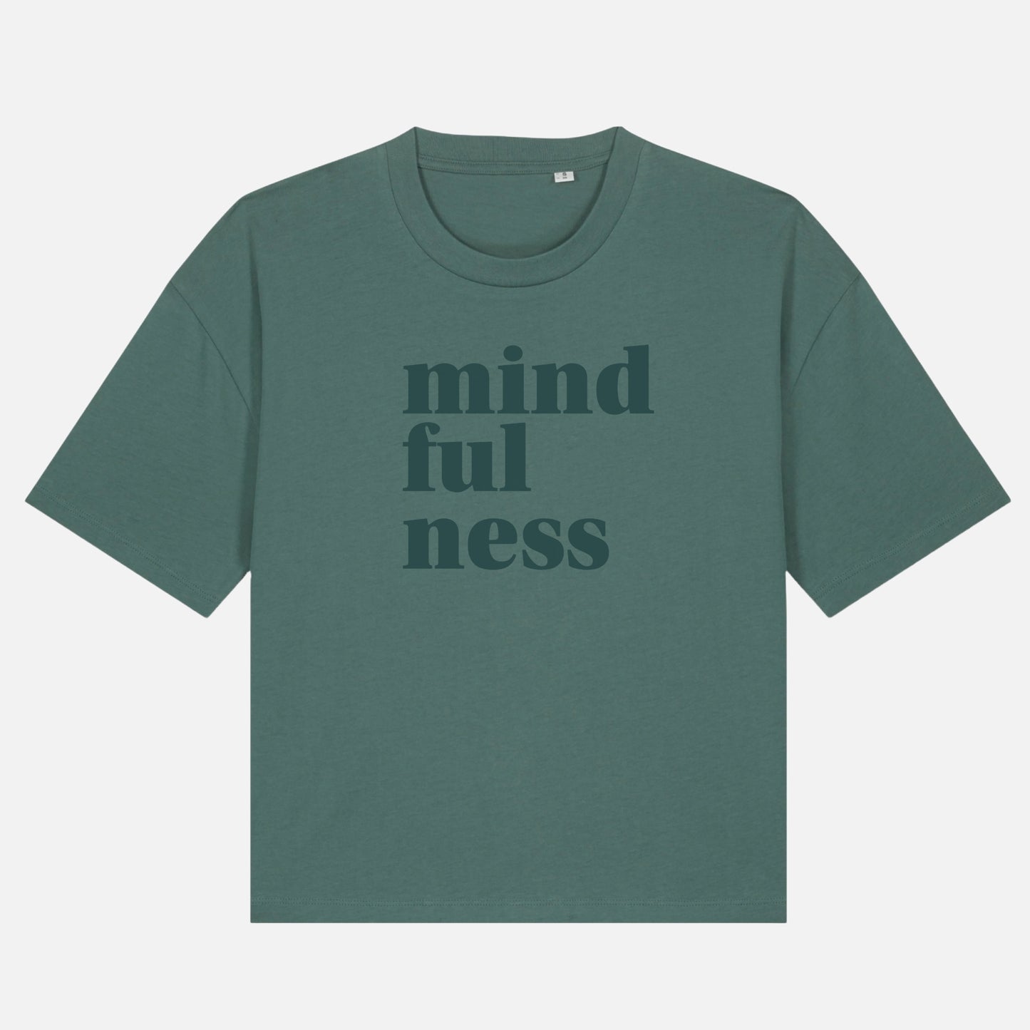 Green MINDFULNESS boxy t-shirt