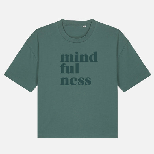 Green MINDFULNESS boxy t-shirt