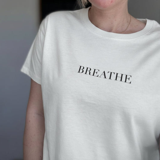 BREATHE Cream lightweight Statement T-Shirt - This is Mabel