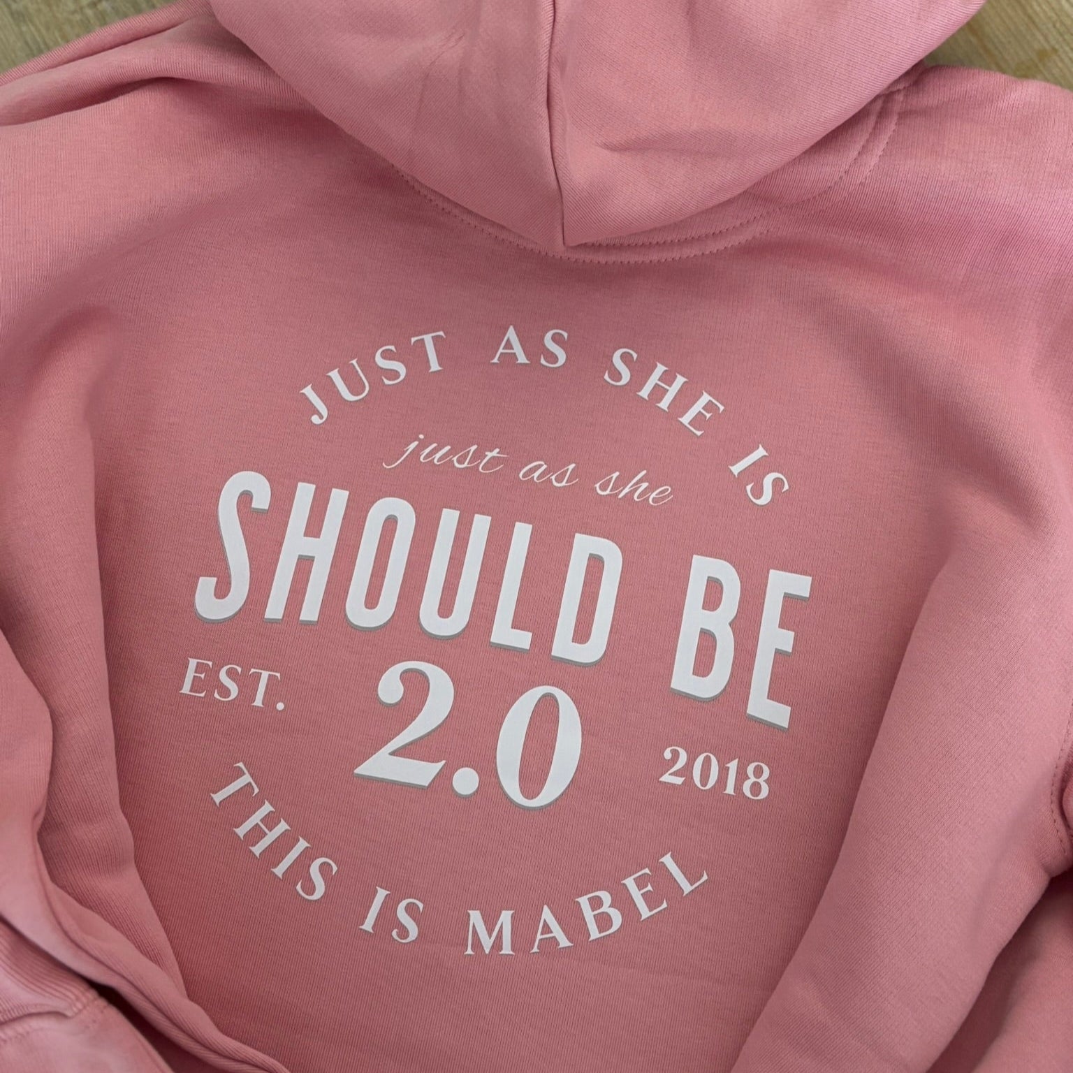 Just as she is Coral Pink Unisex Hoodie - Premium Mindful Comfort - This is Mabel