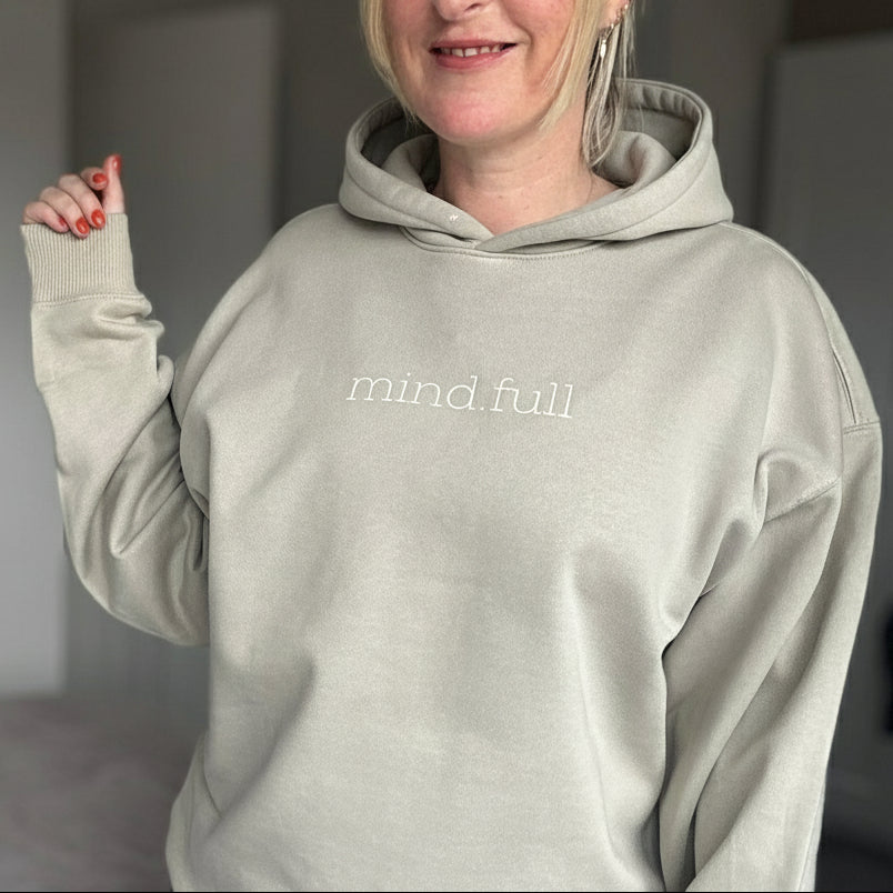 stone oversized hoodie with mind.full print