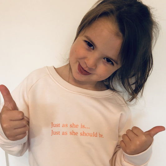 Girls Sweater: Just as she is... Just as she should be. - Mabel_uk